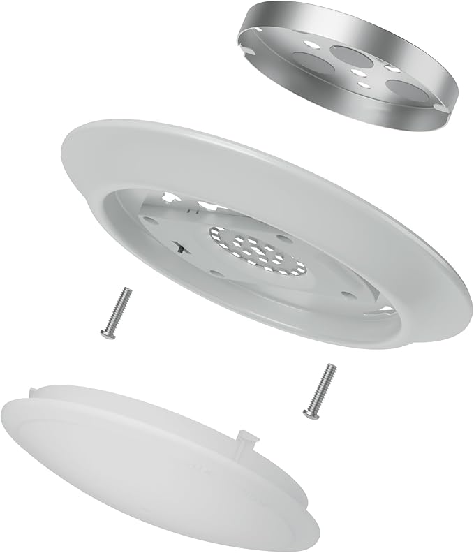 Kichler Low Profile LED Downlight - Gen Select 5-in-1 Downlight White, for Wet or Damp Spaces, 2700K-5000K, Color Temperature Select, Power Surge Protected, (7.38" Dia x 1.35" H) 43874WH5CCT