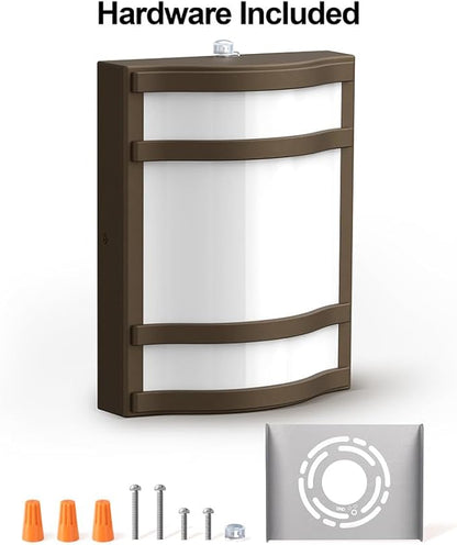 Feit Electric Decorative Outdoor Wall Light, 1900 Lumens, 4000K Bright White, Dusk-to-Dawn Photocell Sensor, Weather-Resistant LED Exterior Wall Sconce, Half-Moon Design, S10.5WM/840/BZ