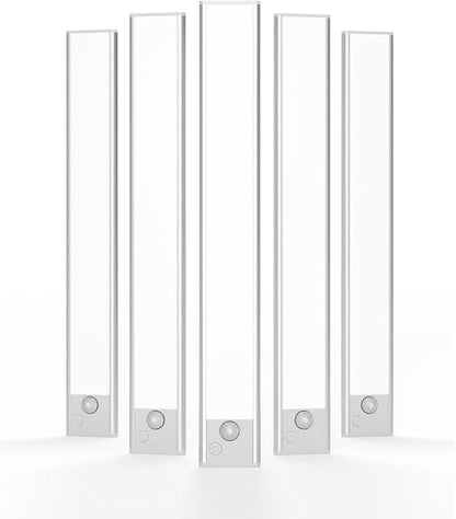 Under Cabinet Lighting, LED Magnetic Motion Activated Under Cabinet Lights, Rechargeable Closet Lights 2500mAh Battery Operated, Wireless Dimmable Under Counter Lights for Kitchen,Hallway 5 Pack