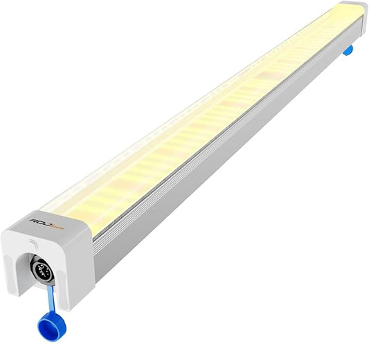 RDJ Bouns Under Canopy LED Grow Lights Bar, 120W Full Spectrum with 660nm & Far Red, High Waterproof IP65, Daisy Chain Dimming, 46 Inch, Undercanopy Grow Lighting for Hydroponic Growing (U120)
