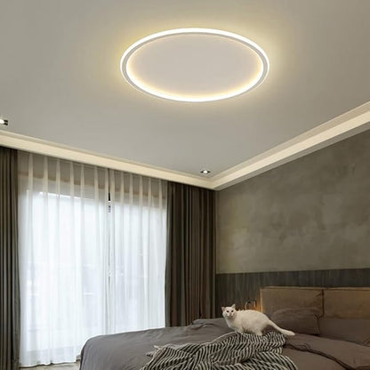 Dimmable LED Ceiling Light Fixture Flush Mount,12" Modern Round Recessed Ceiling Lamp with APP Adjustment,White 3000K-6000K Ceiling Lamp 33W Close to The Ceiling Lighting Living Room Bedroom