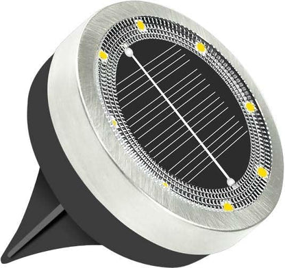 Solar Ground Lights Outdoor, 1 Pack Solar Lights Outdoor Waterproof, Mini Flat Solar-Powered Garden Light, Landscape Lighting for Garden Yard Lawn Pathway Walkway Driveway Backyard Decor, Warm White