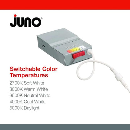 Juno WF4 SWW5 90CRI BN M6 Round LED Wafer Downlight, 120 Volts, Switchable Color Temperature 2700K/3000K/3500K/4000K/5000K, Triac Dimming, 4-Inch Ultra Thin Trim, Brushed Nickel