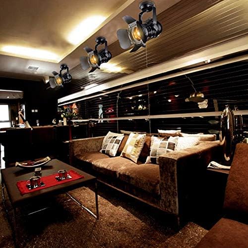 E26 L31 W17 H35cm Loft Vintage Industrial Iron Mount Spotlight Track Lighting Ceiling Shop Light Fixtures LED Pendant Lights Ceiling Lights for Home Lighting