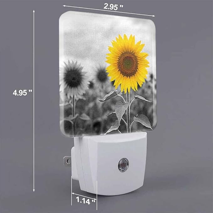 Sunflower Night Light Flowering Plant Leaves LED Night Lights Plug into Wall for Stairway Hallway Bedroom 0.5W Nightlight