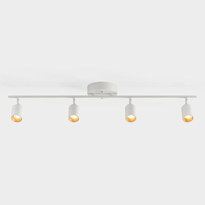 Shura White 4-Light Track Light with Adjustable Heads, Integrated LED Bulbs, 3 ft. Track Lighting Kit Ceiling Light, 3000k, 2240 Lumens