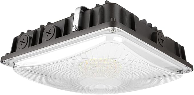 Konlite 63W/45W/30W LED Canopy Light - Selectable - 5000K/4000K - 9,360LM - Dimmable - 120-277V - 250W Equal, Residential & Commercial Indoor & Outdoor Light Fixture, UL, Dark Bronze