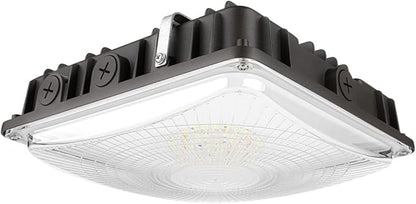 Konlite 63W/45W/30W LED Canopy Light - Selectable - 5000K/4000K - 9,360LM - Dimmable - 120-277V - 250W Equal, Residential & Commercial Indoor & Outdoor Light Fixture, UL, Dark Bronze