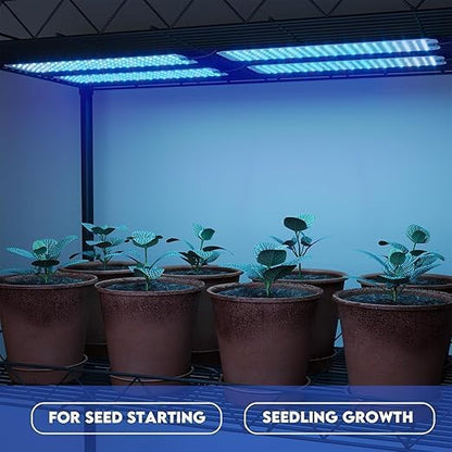 Under Cabinet Grow Light, LED Grow Lights for Indoor Plants Full Spectrum, Plants Light for Shelves with Auto Timer 3/9/12H, 616LEDs Ultra-Thin Grow Lights Panel for Seed Starting, Flowers, Veg, 4Pack