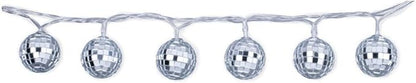 Kikkerland 5ft 10 Hanging LED Disco String Lights Battery Operated Bedroom Living Room, Inside Outside Decor, Home Decor, Party Lights