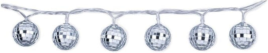 Kikkerland 5ft 10 Hanging LED Disco String Lights Battery Operated Bedroom Living Room, Inside Outside Decor, Home Decor, Party Lights
