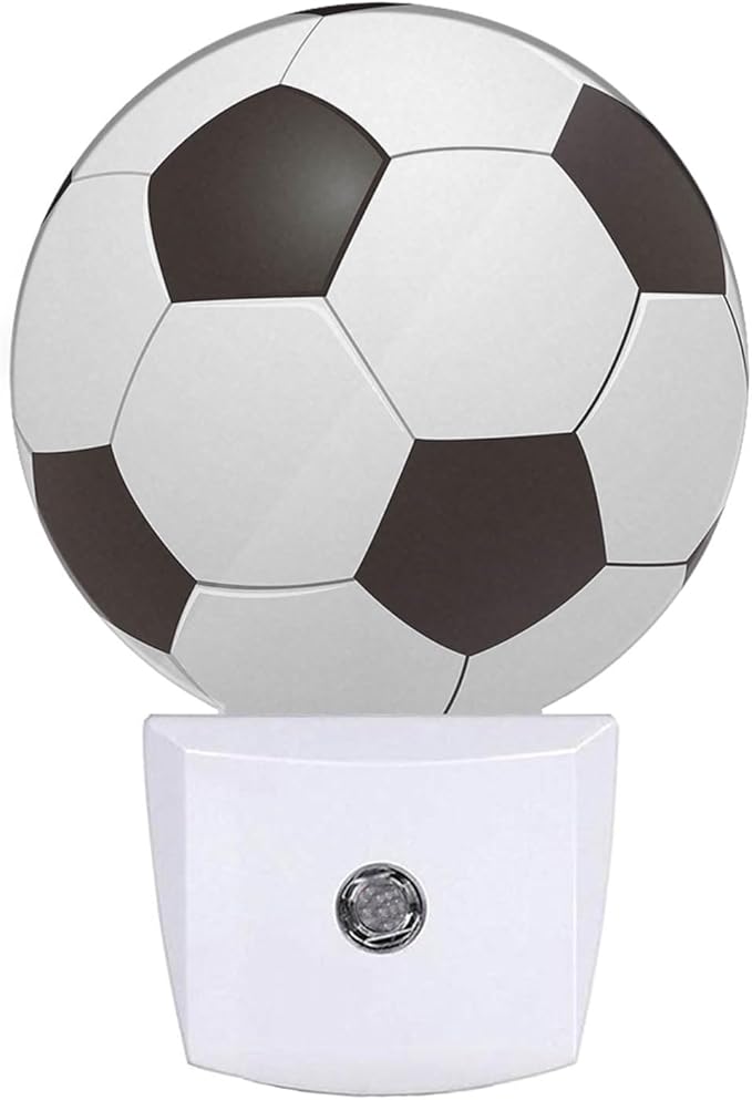 American Football Night Light Popular Sports Play Soccer Ball LED Dusk to Dawn Plug-in Nightlight Auto Sensor for Bedroom Bathroom Hallway Living Room