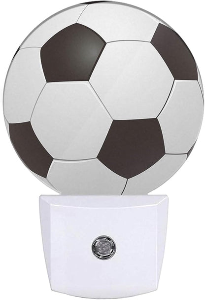American Football Night Light Popular Sports Play Soccer Ball LED Dusk to Dawn Plug-in Nightlight Auto Sensor for Bedroom Bathroom Hallway Living Room
