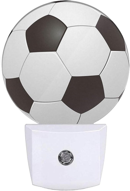 American Football Night Light Popular Sports Play Soccer Ball LED Dusk to Dawn Plug-in Nightlight Auto Sensor for Bedroom Bathroom Hallway Living Room