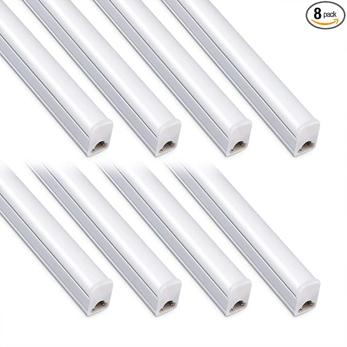 (Pack of 8 2FT LED Shop Light, 10W 1100LM 4000K Cool White, Under Cabinet Light and LED Ceiling Light, for Room, Corded Electric with Built-in ON/Off Switch
