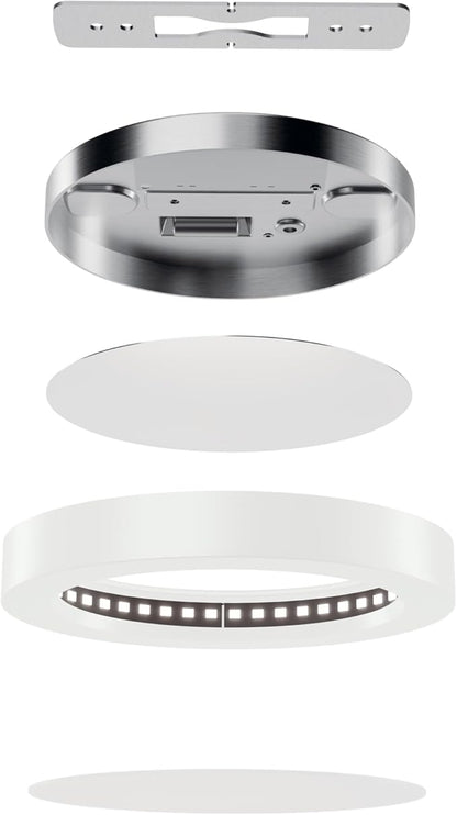 KICHLER Ara 5.32" Modern Minimal Round LED Downlight in White, for Wet Indoor Locations, Supplemental Lighting, Integrated LED, Edge-Lit Technology, 750 Lumens, Dimmable to 10%, 53005WH30