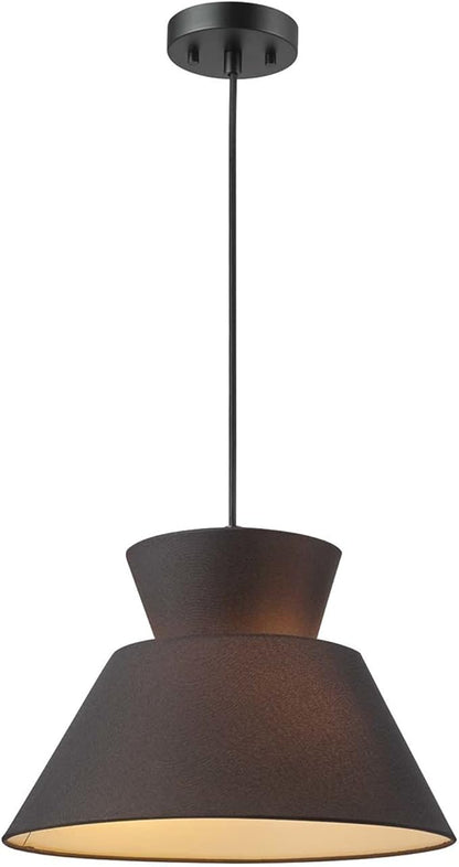 GLOBE Electric 65778 Madison 2-Light Chandelier, Black Fabric Shade, Bulb Not Included