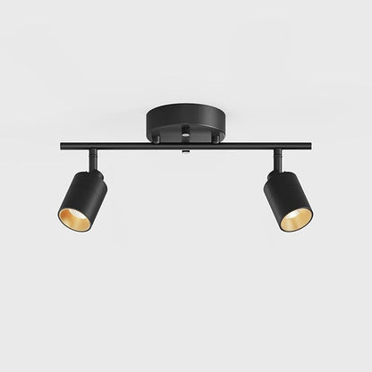 Shura Black 2-Light Track Light w/Adjustable Heads, Integrated LED, 15 in. Track Lighting Kit Ceiling Light, 3000k, 1120 Lumens