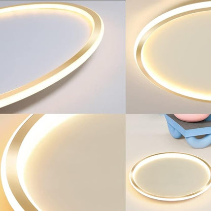 Dimmable LED Ceiling Light Fixture Flush Mount,12" Modern Round Recessed Ceiling Lamp with APP Adjustment,Gold Ceiling Lamp 3000K-6000K 33W Close to The Ceiling Lighting for Bedroom Living Room