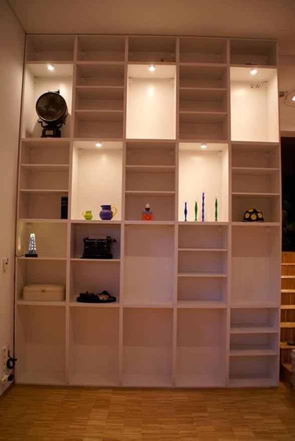 Cefrank Led Dimmable Puck Lights,Set of 6 Warm White Under Cabinet Lighting Kit w/Rotary Dimmer Switch, Total of 12W, LED Counter Light Above/in/Under Kitchen Closet Bookcase, Shelf