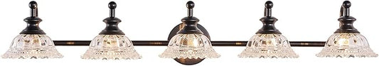 XIEDUN 37.4" 5 Light Vanity Light for Bathroom (Exclude G9 Bulb) Black Vanity Lights for Bathroom