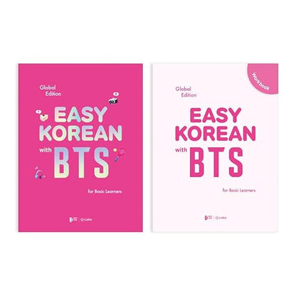 Easy Korean with BTS (New Cover Edition)- Basic Level Korean Study Book with Workbook and Free Online Lectures(Lessons with BTS Videos, Listening & Speaking Practice, and Grammar Quizzes)