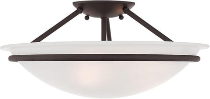 Livex Lighting 4824-07 Newburgh 3-Light Ceiling Mount, Bronze
