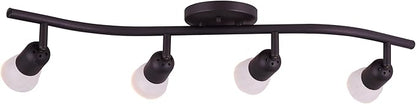 Canarm James 4-Light Ceiling or Wall Fixture, Oil Rubbed Bronze with Alabaster Glass, Modern Nautical Lighting for Bedroom Hallway, Entryway