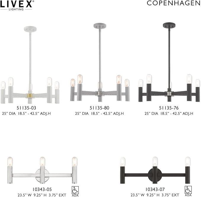 Livex Lighting 5 Lt Nordic Gray Chandelier