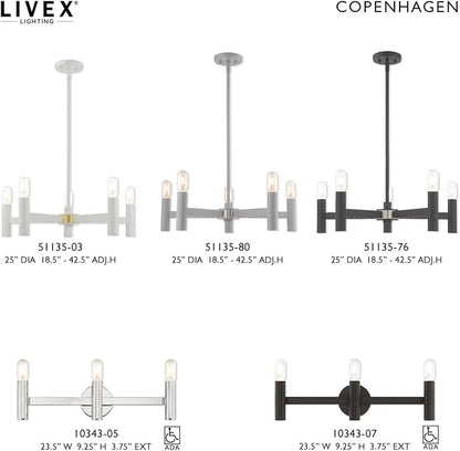Livex Lighting 5 Lt Nordic Gray Chandelier