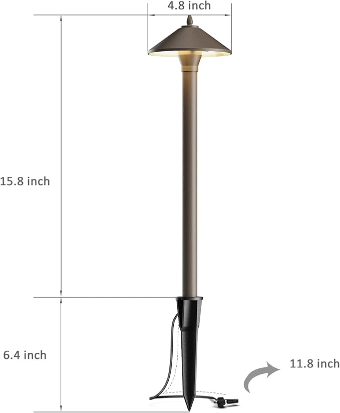 Pathway Lights 2PK Low Voltage Outdoor Landscape Lighting 10W 25 Lumen 2700K 12V AC Path Lights Warm White Light with Bulb Connector Spike Stake for Garden Yard Driveway Lawn