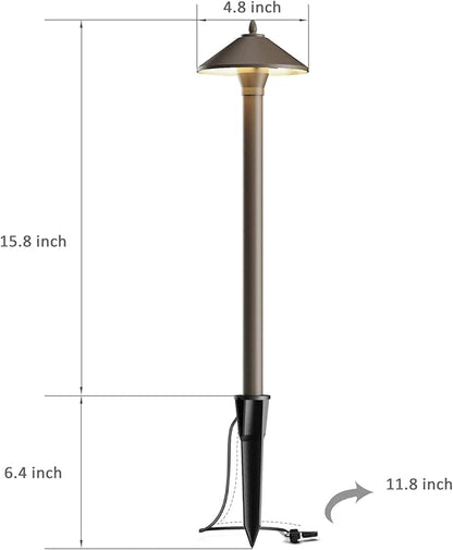 Pathway Lights 2PK Low Voltage Outdoor Landscape Lighting 10W 25 Lumen 2700K 12V AC Path Lights Warm White Light with Bulb Connector Spike Stake for Garden Yard Driveway Lawn