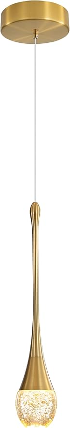 ykolupty Modern Pendant Lights for Kitchen lsland LED Dimmable Raindrop Chandelier Crystal Ceiling Pendant Lighting for Dining Room Hallway Bar Living Room (1 Pack)