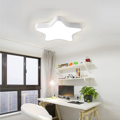 LED Ceiling Light Fixture, Modern Pentagram Recessed Ceiling Lights, 3000K-6000K Dimmable Light, Close to Lighting Flush Mount Living Room Pendant Lamps (White, 12inch)