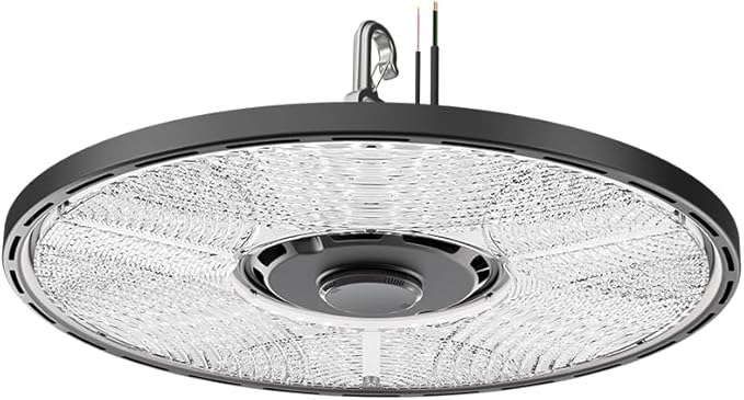 Lithonia Lighting Compact Pro Round LED High Bay Light, Ceiling Lighting Fixture, Adjustable 12000/15000/18000 Lumens, Selectable 4000K/5000K, UVOLT 120–347V, Black (CPRB ALO13 UVOLT SWW9 80CRI DBL)