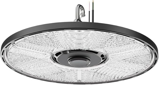 Lithonia Lighting Compact Pro Round LED High Bay Light, Ceiling Lighting Fixture, Adjustable 12000/15000/18000 Lumens, Selectable 4000K/5000K, UVOLT 120–347V, Black (CPRB ALO13 UVOLT SWW9 80CRI DBL)