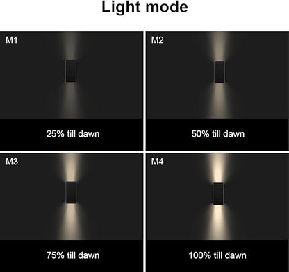 SOTTLOT Solar Outdoor Lights, 3000K 700LM Solar Wall Lights Outdoor Up and Down, Dimmable Solar Sconce Lights, IP65 Waterproof Outdoor Solar Lights for Yard Patio Garage Porch, 1pcs