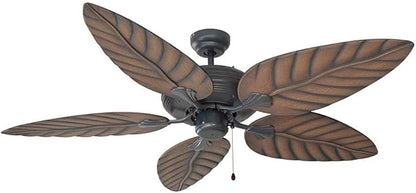 Design House 154104 Martinique 52-Inch Decorative Indoor/Outdoor Ceiling Fan with Leaf Blades, Oil Rubbed Bronze
