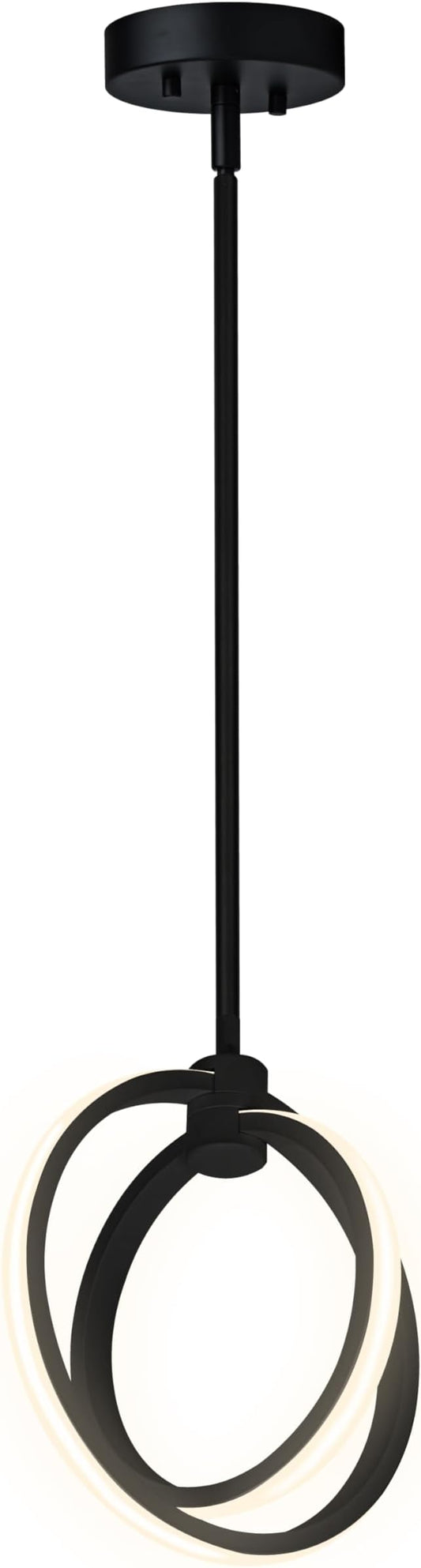 Ultralux Jaiya Orb LED Pendant - Dimmable 1150 Lumens 3000K - 20W Pendant Lighting for Kitchen Island - Hanging Light Fixtures for Hallway, Dining Room, Bar, Living Room Lighting (Matte Black)