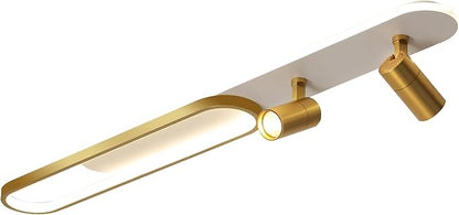 Modern LED Ceiling Light 47.2 Inch Linear Ceiling Lights with Remote Control Adjustable Light 3000K/4500k/6000K Gold Long Ceiling lamp for Living Room Kitchens Bedroom Dining Rooms Office