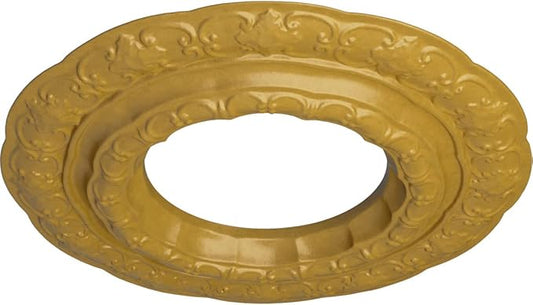 Ekena Millwork CM15LIIGS 15-3/8" x 7" x 1" Lisbon Ceiling Medallion, Iridescent Gold