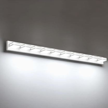 IZORRO LED Modern Bathroom Lights Fixtures(10-Light,Dimmable),Matte White Acrylic Wall Lighting,Vanity Lights for Bathroom Over Mirror - 6000k 36In （No Assembly Required）