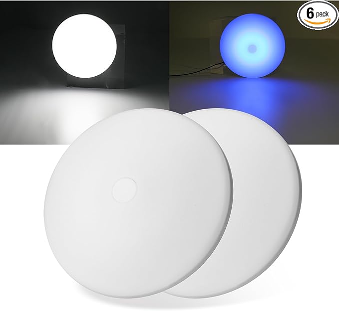 RV Ceiling Light 12V, 4.5Inch RV Light Interior, Dimmable Puck Dome Lights for Motorhome Boat Trailer (Cool White 2Pack)