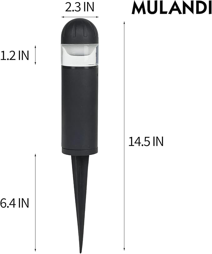 LED Landscape Bollard Pathway Light, 2W, DC 12V Low Voltage Path Lighting Outdoor Waterproof, Die-Casted Aluminum Housing for Garden Light, 3000K Warm White Pack of 4