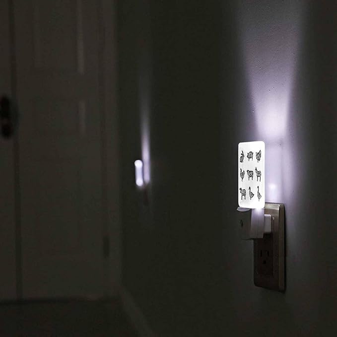 LED Night Light Plug into Wall with Dusk to Dawn Light Sensor White Energy Efficient Turkey Chicken Farm Animal Nightlight for Bedroom Bathroom Hallway Living Room Kitchen