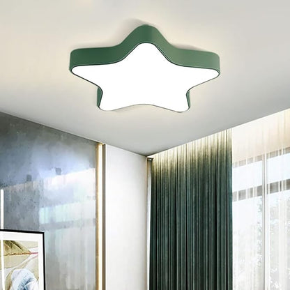 LED Ceiling Light Fixture, Modern Pentagram Recessed Ceiling Lights, 3000K-6000K Dimmable Light, Close to Lighting Flush Mount Living Room Pendant Lamps (Green, 16inch)