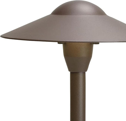 Kichler 8" Outdoor LED Path Light in Textured Architectural Bronze , 12V Adjustable Exterior Dome Light, (8.25" W x 21" H), 15310AZT
