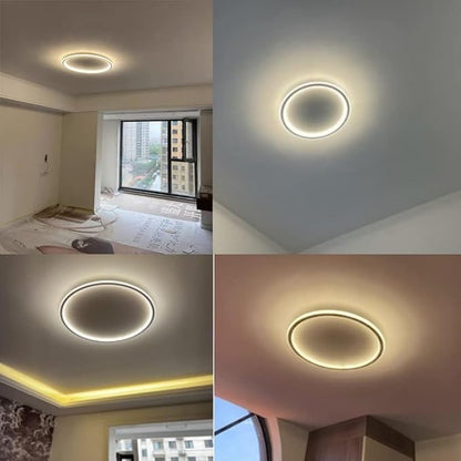 Dimmable LED Ceiling Light Fixture Flush Mount,20" Modern Round Recessed Ceiling Lamp with APP Adjustment,Gold 55W Close to The Ceiling Lighting Living Room Bedroom,3000K-6000K Ceiling Lamp