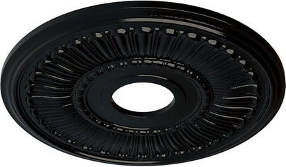 Ekena Millwork CM16MLBPS 16"OD X 3 5/8"ID X 3/4"P Melonie Ceiling Medallion Fits Canopies Up to 6 3/8", Black Pearl