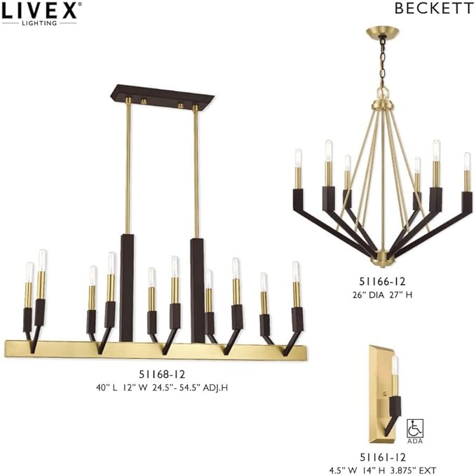 Livex Lighting 6 Lt Brushed Nickel & Black Chandelier